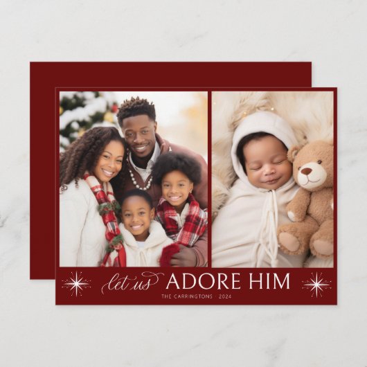 宗教的なスクリプトクリスマスフォトホリデーカード シーズンカード (正面/裏面)