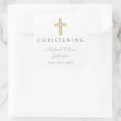 宗教的なセージ緑のウッドクロス《キリスト教》洗礼式や命名式 スクエアシール (バッグ)