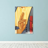 宗教的なハンドシグナルアート キャンバスプリント (インサイチュ (ウッドフロア))