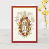 宗教的なバラの聖母グアダルペ スペインのカード カード (黄色い花)
