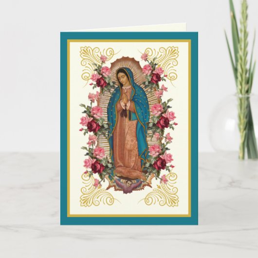宗教的なバラの聖母マリア・グアダルペ Virgen de Guadalupe スペイン語 カード (正面)