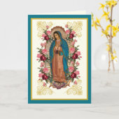 宗教的なバラの聖母マリア・グアダルペ Virgen de Guadalupe スペイン語 カード (黄色い花)