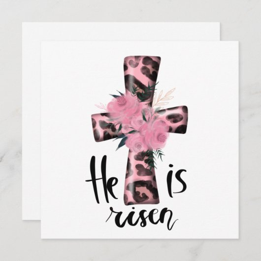 宗教的なピンクの女の子らしいキリスト教の洗礼招待状 招待状 (正面/裏面)