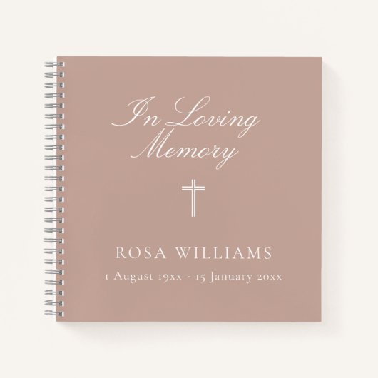宗教的なピンクインラブ思い出葬のゲストブック ノートブック (正面)