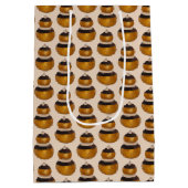 宗教的なフランスのクロワッサン パイ生地のクリームパフのお菓子 ミディアムペーパーバッグ (裏面)