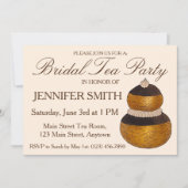 宗教的なフランスのクロワッサン パフ アフタヌーンティーパーティー 招待状 (正面)