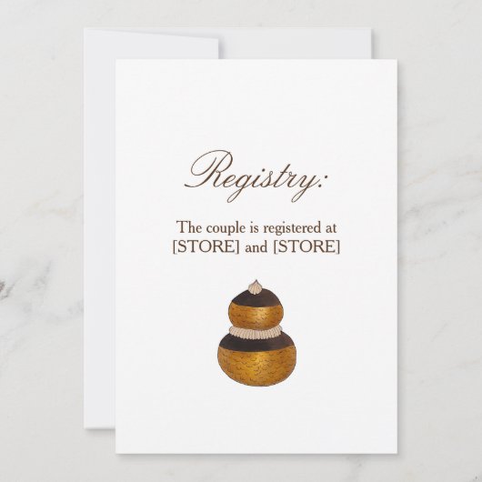 宗教的なフランスのクロワッサン パフ アフタヌーンティーパーティー 招待状 (裏面)