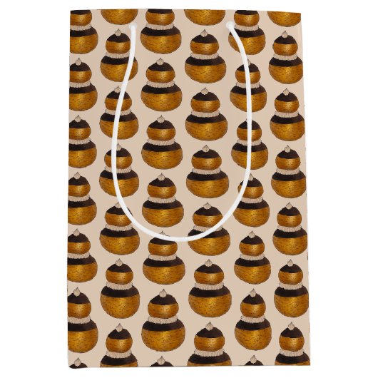 宗教的なフランスのシュークリームデザート ミディアムペーパーバッグ (正面)