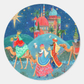 宗教的なブルースリーキングスクリスマスホリデー ラウンドシール (正面)