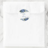 宗教的なブルーバラエレガントフローラクラシックラウンド ラウンドシール (バッグ)