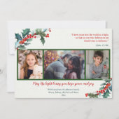 宗教的なホリーベリーの水の色クリスマスカード (正面)