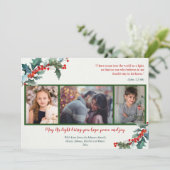 宗教的なホリーベリーの水の色クリスマスカード (スタンド正面)