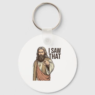宗教的なポインティングのヴィンテージの彫刻Tシャツを見た キーホルダー
