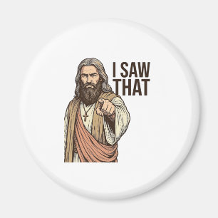 宗教的なポインティングのヴィンテージの彫刻Tシャツを見た マグネット