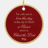 宗教的なマドンナと子供のクリスマスプレゼント セラミックオーナメント (裏面)