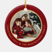 宗教的なマドンナと子供写真家族のクリスマス セラミックオーナメント (裏面)