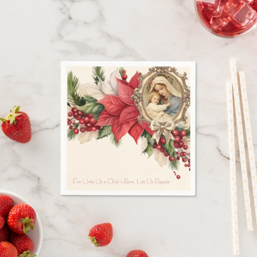 宗教的なマリアとイエスのフローラ聖なる書物、 経典 スタンダードカクテルナプキン (インサイチュ)