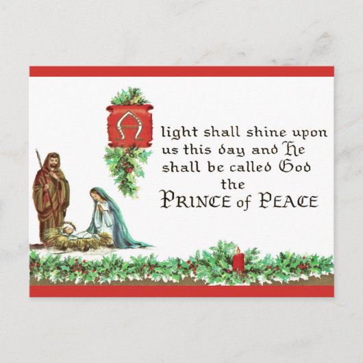 宗教的なマリアとジョセフのクリスマスヴィンテージ シーズンポストカード (正面)