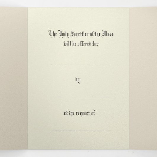 宗教的なミサを提供する神聖なハートイエストリフォル 三つ折りカード (内部中)