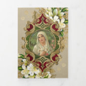 宗教的なミサ提供ヴァージンメアリートリフォールドカード 三つ折りカード (カバー)