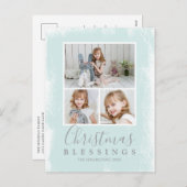 宗教的なミントグリーンの写真がモダンなクリスマスを飾る シーズンポストカード (正面/裏面)