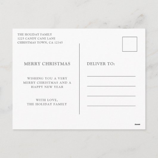 宗教的なミントグリーンの写真がモダンなクリスマスを飾る シーズンポストカード (裏面)