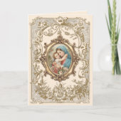 宗教的なメアリーベビーイエスヴィンテージカトリック カード (正面)