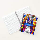 宗教的な人物が描かれたステンドグラスデザイン ノートブック (内部)