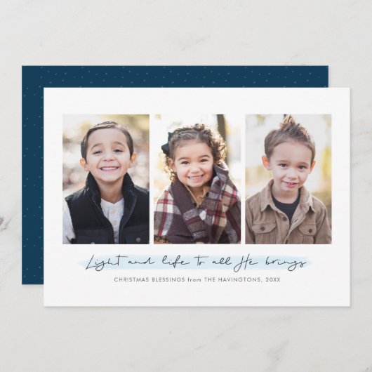 宗教的な休日3枚の写真カード シーズンカード (正面/裏面)