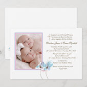 宗教的な写真の招待状 花のペア 招待状 (正面/裏面)