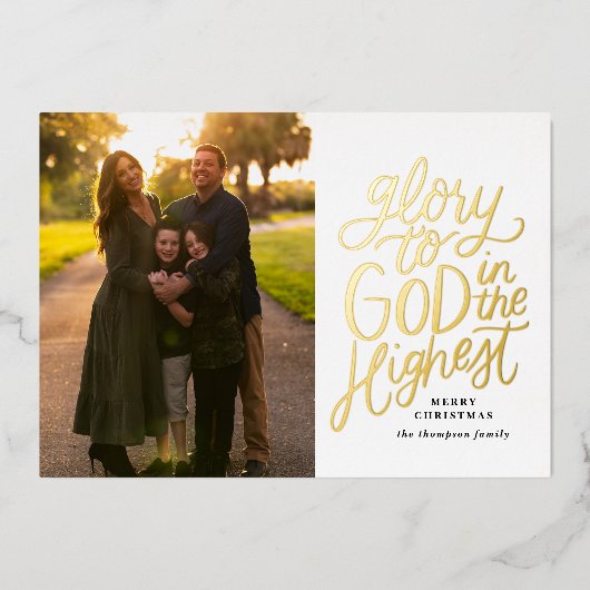 宗教的な写真カード金箔の神への栄光 箔シーズンカード (正面)