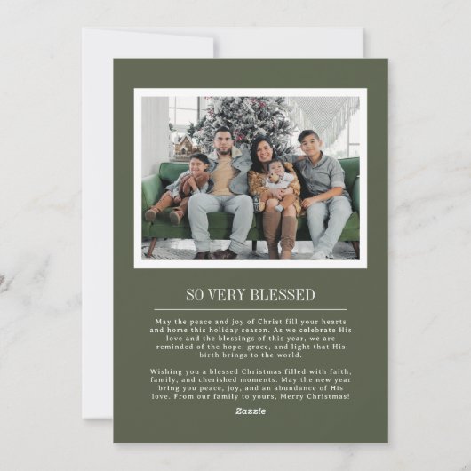 宗教的な写真クリスマスカードと引用文 シーズンカード (裏面)