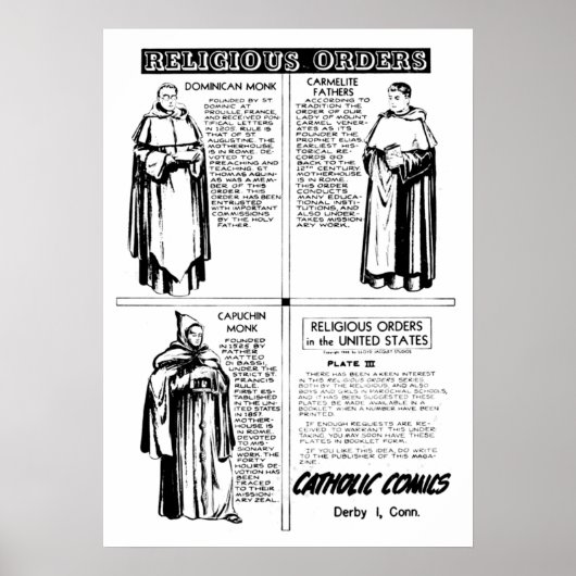 宗教的な命令ドミニカの僧侶 ポスター (正面)