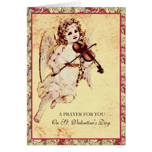 宗教的な女の子エンジェル遊ズのバイオリンのピンクのバラ (正面)