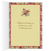 宗教的な女の子エンジェル遊ズのバイオリンのピンクのバラ (内側 (右))