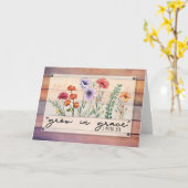 宗教的な快復を願うラスティックウォーターカラーの花々 カード (黄色い花)