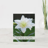 宗教的な悔やみや弔慰ありがとうノートカード – - Lily サンキューカード (正面)