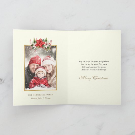 宗教的な母メアリーエンジェルスベビーイエスフォト シーズンカード (内部)