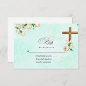 宗教的な水の色のフローラ 出欠カード (正面/裏面)