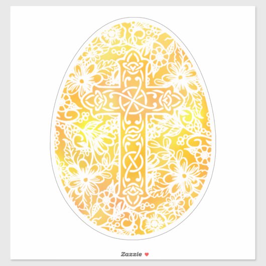 宗教的な水の色イースターエッグクロス シール (シート)