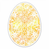 宗教的な水の色イースターエッグクロス シール (正面)