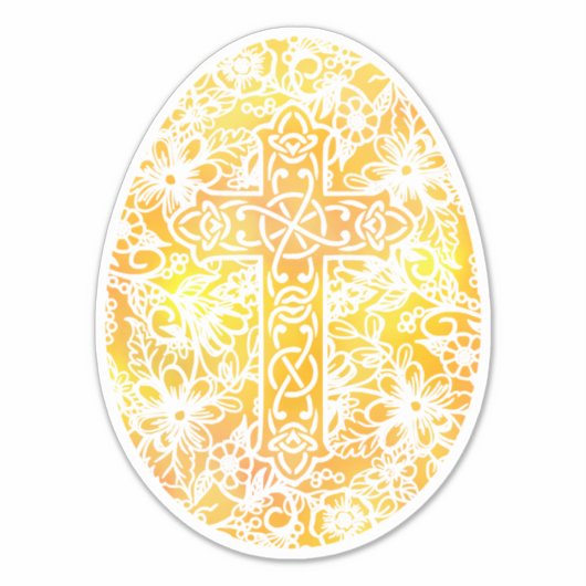 宗教的な水の色イースターエッグクロス シール (正面)