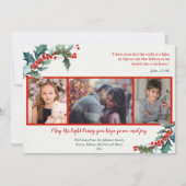 宗教的な水の色ホリーのホリデーフォトカード (正面)