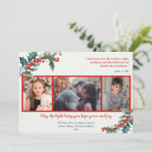 宗教的な水の色ホリーのホリデーフォトカード (スタンド正面)