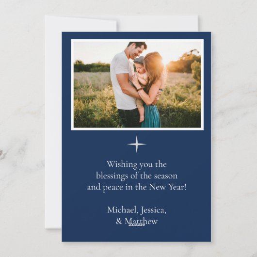 宗教的な水の色マドンナと子供の家族写真 シーズンカード (裏面)