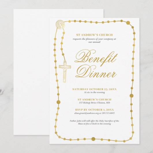 宗教的な献立 招待状 (正面/裏面)