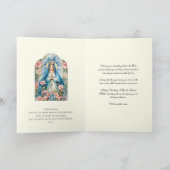 宗教的な祝福されたマリアの花のロザリオ カード (内部)