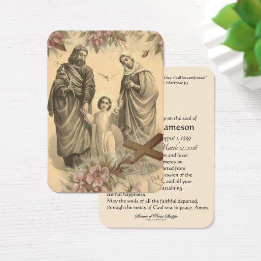 宗教的な神聖な家族イエスメリー葬式祈りの言葉 (デスク)