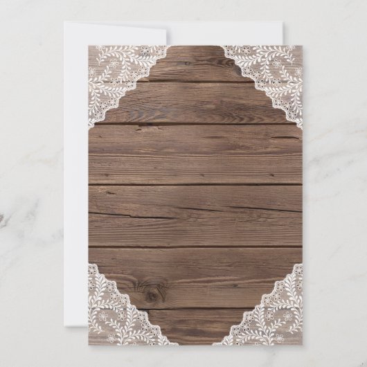 宗教的な素朴ひまわりレース結婚バーズ 招待状 (裏面)