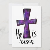 宗教的な紫の銀河のキリスト教洗礼 招待状 (裏面)